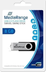 MediaRange USB 2.0 Flash Drive 8GB Μαύρο/Ασημί MR908
