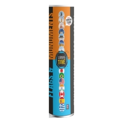 Learning Mega Tube Επιτραπέζιο Παιχνίδι Με Κάρτες Σημαίες & Μνημεία 40cm + Δώρο Χάρτης Παγκόσμιος
