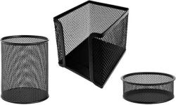 Metron ΣΕΤ Οργανωσης Γραφειου Μεταλλικο 3 Τεμαχια Μαυρο