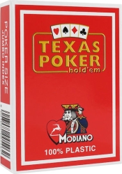 Modiano Texas Poker 2 Jumbo Τράπουλα Πλαστική Κόκκινη