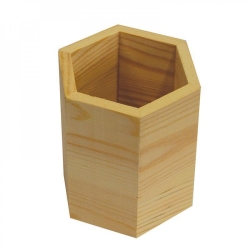 Μολυβοθήκη Ξύλινη Εξαγωνική Υ10cm 24187