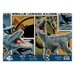 Μπλοκ Ζωγραφικής 23x33cm 40φ Με Αυτοκόλλητα Jurrasic 2 570990