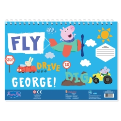 Μπλοκ Ζωγραφικής 23x33cm 40φ Με Αυτοκόλλητα Peppa Pig Gearge 482814