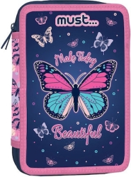 Must Κασετίνα Τριπλή Γεμάτη Make Today Beautiful 12x6x19.5εκ