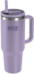 Must Team Ποτηρι Ανοξειδωτο Θερμος 1.200Ml Με Καλαμακι 14,6X27Εκ Λιλα