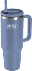 Must Team Ποτηρι  Ανοξειδωτο Θερμος 1.200Ml Με Καλαμακι 14,6X27Εκ Μπλε