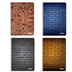Must Team Σπιράλ Τετράδιο Ριγέ Β5 90 Φύλλων 3 Θεμάτων Bricks (Διάφορα Χρώματα)