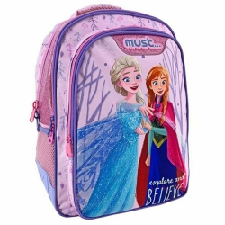 Must Τσάντα Πλάτης Δημοτικού 32x18x43 Με 3 Θήκες Frozen 2 562959