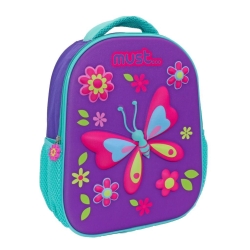 Must Τσάντα Πλάτης Νηπιαγωγείου 3D 1 Θήκη Butterfly 585700