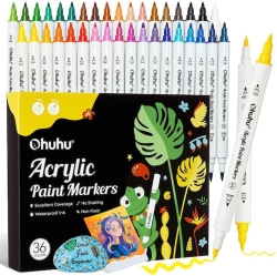 Ohuhu Acrylic Paint Markers Cotton-core Σετ 36 Ακρυλικών Μαρκαδόρων Brush & Fine Y30-80601-74