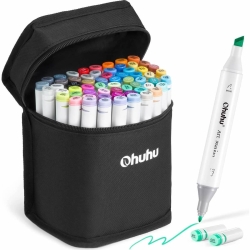 Ohuhu Μαρκαδόρος Σχεδίου Fine & Chisel 60 ΧΡΩΜΑΤΩΝ OHUHU (80401-82) (Διάφορα Χρώματα)