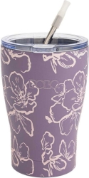 Polo Coffee Mug Ανοξείδωτη Κούπα Θερμός 350ml Μωβ Λουλούδια 949024-8409