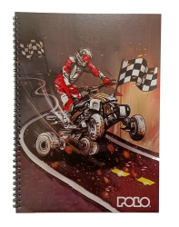 Polo Design Τετράδιο Σπιράλ 17x25cm 3 Θεμάτων Quad Bike 919002-8278
