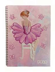 Polo Design Τετράδιο Σπιράλ Α4 2 Θεμάτων Ballerina 919003-8275