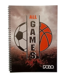 Polo Design Τετράδιο Σπιράλ Α4 3 Θεμάτων All Games 919004-8277
