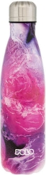 Polo Μπουκάλι Θερμός Ανοξείδωτο BPA Free 500ml Marble Pink Purple White 949004-8344