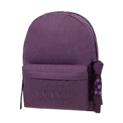 Polo Original Double Scarf Τσάντα Πλάτης Γυμνασίου - Λυκείου Μωβ Σκούρο 901235-4702