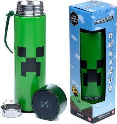 Puckator Μπουκάλι Θερμός Minecraft Ανοξείδωτο με Θερμόμετρο 450ml