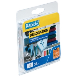 RAPID ΡΑΒΔΟΙ ΣΙΛΙΚΟΝΗΣ DECORATION 5001424 GLITTER RED BLUE GREEN 7mm 36τεμ