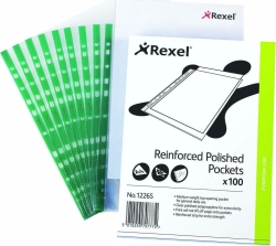 Rexel Ζελατίνες A4 Τύπου ''Π'' 100τμχ με Τρύπες και με Ενίσχυση 12265