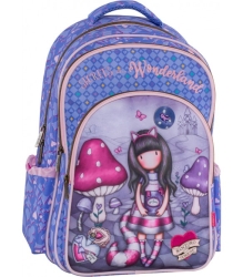 Santoro Gorjuss Τσάντα Πλάτης Δημοτικού 3 Θέσεις Cheshire Cat Λιλά 237212