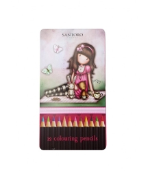 Santoro Gorjuss Ξυλομπογιές Σε Μεταλλικό Κουτί Fuchsia Σετ 12χρ 227132