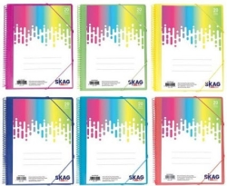 Skag Ντοσιέ Σουπλ Σπιράλ Με Λάστιχο Α4 20 Θήκες Neon Διάφορα Χρώματα 300599