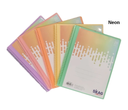 Skag Ντοσιέ Σουπλ Σπιράλ Με Λάστιχο Α4 20 Θήκες Neon Διάφορα Χρώματα 300590
