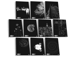 Skag Τετράδιο Σπιράλ Α4 3 Θεμάτων Black & White Μαύρο 9073
