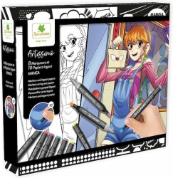 Sycomore Artissimo: Manga Creative Set (8 Μαρκαδόροι + 20 Φύλλα Ζωγραφικής) CREA046