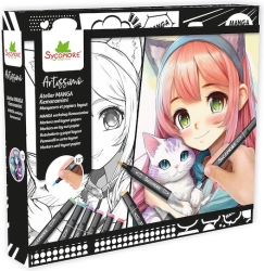 Sycomore Artissimo: Manga Kemonomimi Set (10 Μαρκαδόροι + 10 Φύλλα Ζωγραφικής)