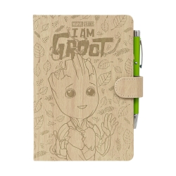 Dotted Notebook A5 Leather With Pen Marvel Guardians Of The Galaxy Groot CBA5008