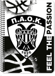 ΤΕΤΡΑΔΙΟ ΣΠΙΡΑΛ 17Χ25 2ΘΕΜ 60Φ ΠΑΟΚ 2ΣΧ