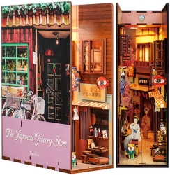 Tonecheer 3D Puzzle Book Nook Kit The Japanese Grocery Store DIY Ages 15+ 134pcs Led TQ109