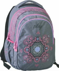 Τσάντα Πλάτης Δημοτικού Ornament Grey Play 160133
