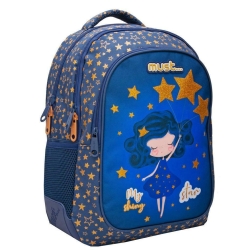 Must Τσάντα Πλάτης Δημοτικού 32x18x43cm Με 3 Θήκες My Shiny Star 584511