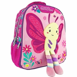 Must Τσάντα Πλάτης Νηπιαγωγείου Με 2 Θήκες 27x10x31cm Butterfly 584702