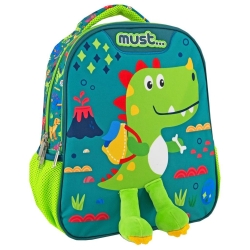 Must Τσάντα Πλάτης Νηπιαγωγείου Με 2 Θήκες 27x10x31cm Dino 584703