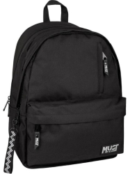 Τσάντα Πλάτης Must Team Monochrome Classic 32x19x42 2 Κεντρικες Θήκες Μαυρh Με Γκρι
