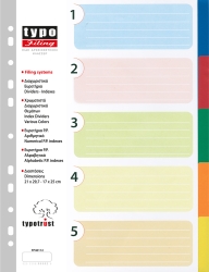 Typotrust Διαχωριστικά P.P. Α4 5 Θεμάτων Πλαστικά Χρωματιστά FP40005