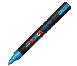 Uni Posca Μαρκαδόρος Ανεξίτηλος PC-5M 2,5mm Metallic Μπλε