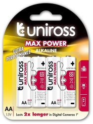 Uniross Μπαταρίες Αλκαλικές Max Power AA 4τμχ 0003880
