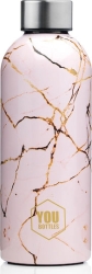 YouBottles Μπουκάλι Θερμός Ανοξείδωτο 500ml - Pink Marble (YB-5034)